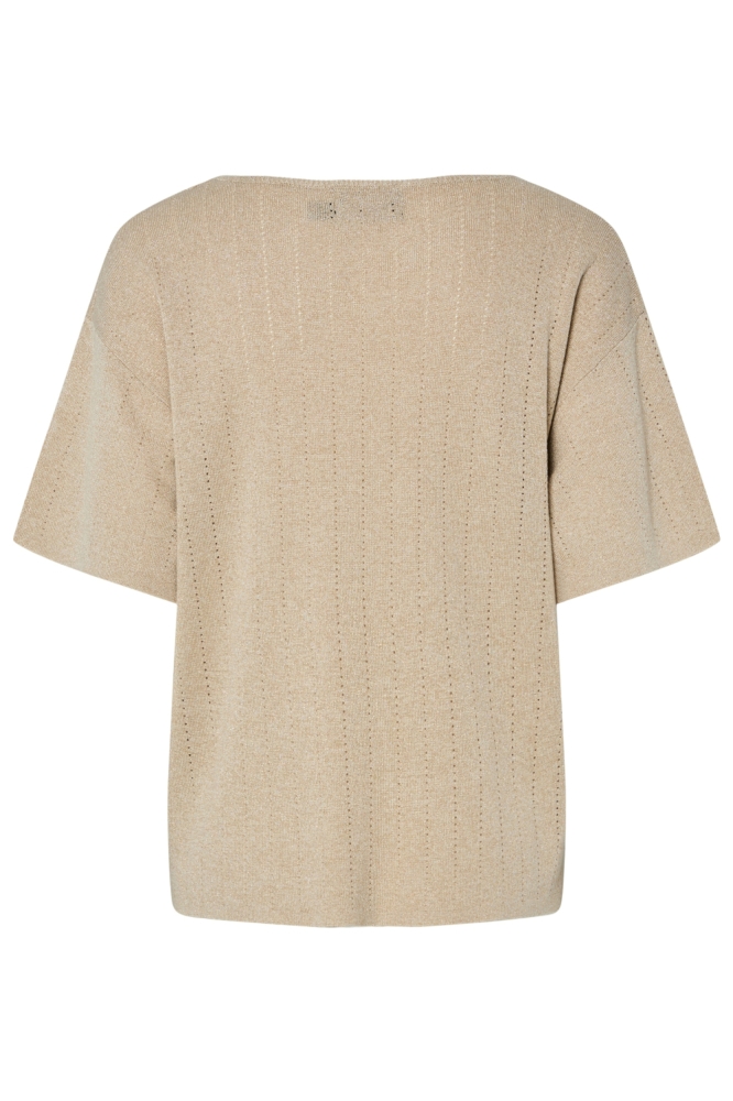 PCSALIMA SS O-NECK KNIT TOP FC 17160197 Sandshell/Gold lurex